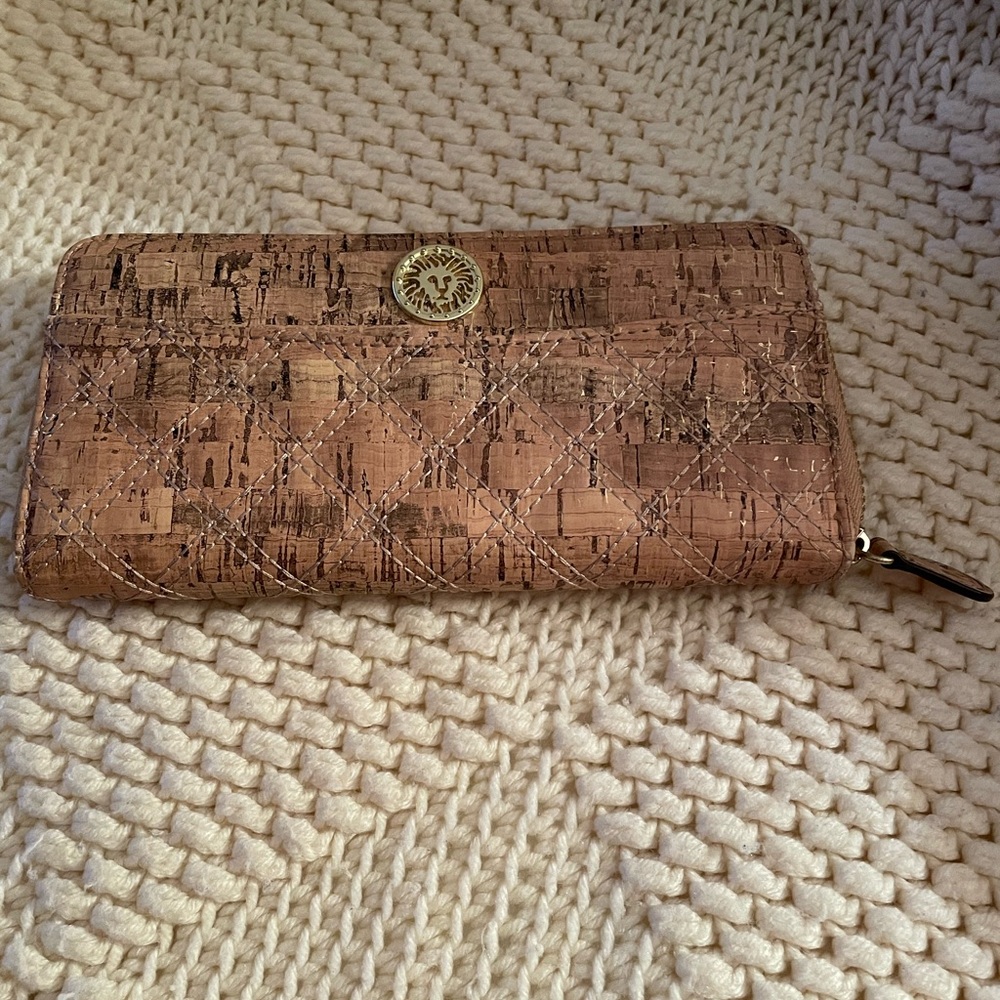 Anne Klein Wallet pre-loved 8” x 4 1/2” tan/light brown